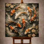 Serene Koi Harmony Koi Fish Wall Art Canvas Print