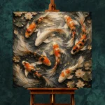 Serene Koi Harmony Koi Fish Wall Art Canvas Print - Image 2