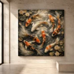 Serene Koi Harmony Koi Fish Wall Art Canvas Print - Image 3