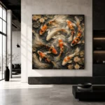Serene Koi Harmony Koi Fish Wall Art Canvas Print - Image 5