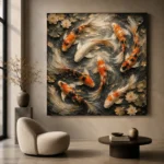 Serene Koi Harmony Koi Fish Wall Art Canvas Print - Image 6