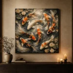Serene Koi Harmony Koi Fish Wall Art Canvas Print - Image 7