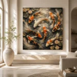 Serene Koi Harmony Koi Fish Wall Art Canvas Print - Image 8