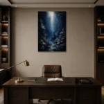 Mysterious Deep Sea Wall Art Canvas Print displayed in a contemporary gallery-inspired room