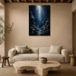 Mysterious Deep Sea Wall Art Canvas Print presented in a sophisticated home setting