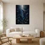 Midnight Deep Sea Wall Art Canvas Print styled in a refined neutral interior