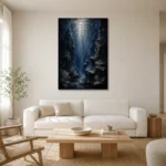 Enigmatic Deep Sea Canyon Wall Art Canvas Print styled in a refined neutral interior