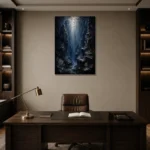 Enigmatic Deep Sea Canyon Wall Art Canvas Print displayed in a contemporary gallery-inspired room