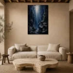 Enigmatic Deep Sea Canyon Wall Art Canvas Print presented in a sophisticated home setting