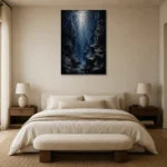 Enigmatic Deep Sea Canyon Wall Art Canvas Print showcased in an elegant minimalist interior