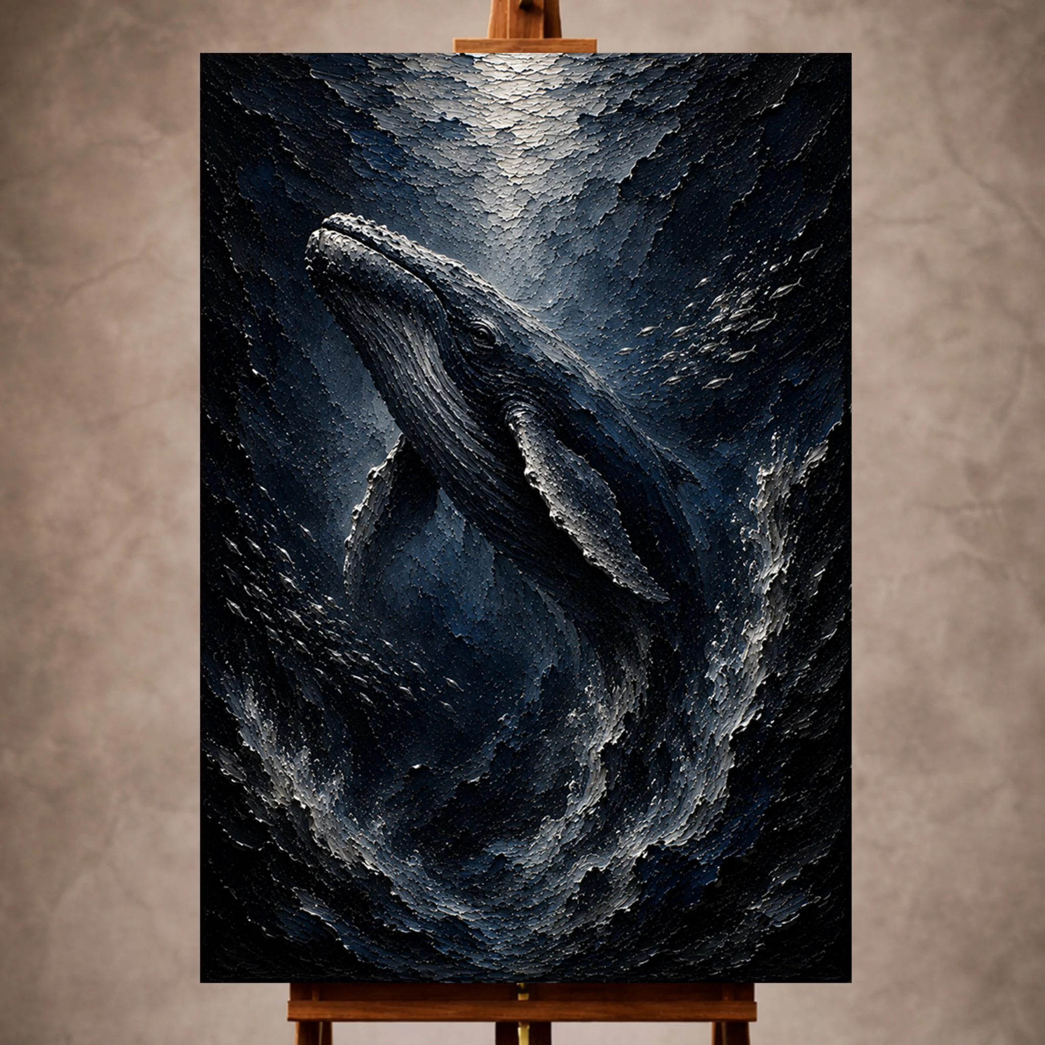 Premium Wall Art Dikey Html Edition – UNWATR070 Image 1 Majestic Shadowed Deep Sea Wall Art Canvas Print - Image 1