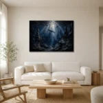 Panoramic Deep Ocean Wall Art Canvas Print styled in a refined neutral interior
