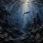 Ancient Deep Ocean Wall Art Canvas Print