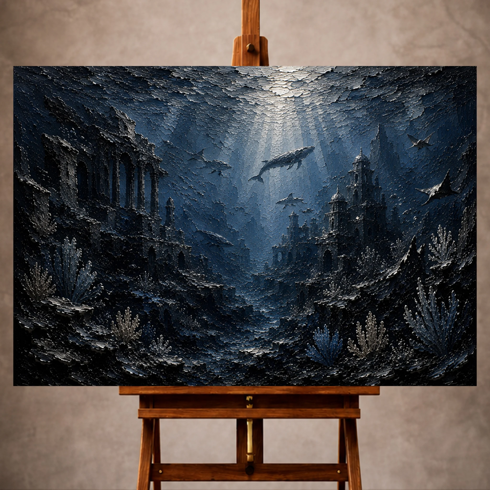 Premium Wall Art Yatay Html Edition – UNWATR072 Image 1 Ancient Deep Ocean Wall Art Canvas Print - Image 1