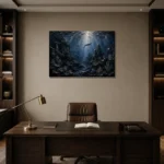 Ancient Deep Ocean Wall Art Canvas Print displayed in a contemporary gallery-inspired room