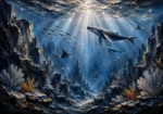 Panoramic Deep Sea Canyon Wall Art Canvas Print
