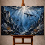 Panoramic Deep Sea Canyon Wall Art Canvas Print