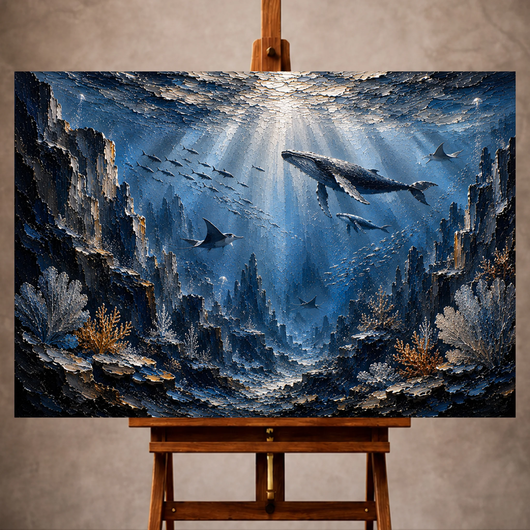 Premium Wall Art Yatay Html Edition – UNWATR073 Image 1 Panoramic Deep Sea Canyon Wall Art Canvas Print - Image 1