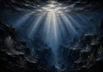 Abyssal Silver Light Deep Sea Wall Art Canvas Print