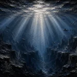 Abyssal Silver Light Deep Sea Wall Art Canvas Print