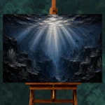 Abyssal Silver Light Deep Sea Wall Art Canvas Print - Image 2