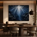 Abyssal Silver Light Deep Sea Wall Art Canvas Print - Image 4