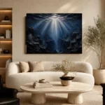 Abyssal Silver Light Deep Sea Wall Art Canvas Print - Image 6
