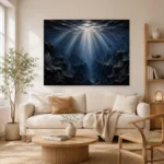 Abyssal Silver Light Deep Sea Wall Art Canvas Print - Image 7