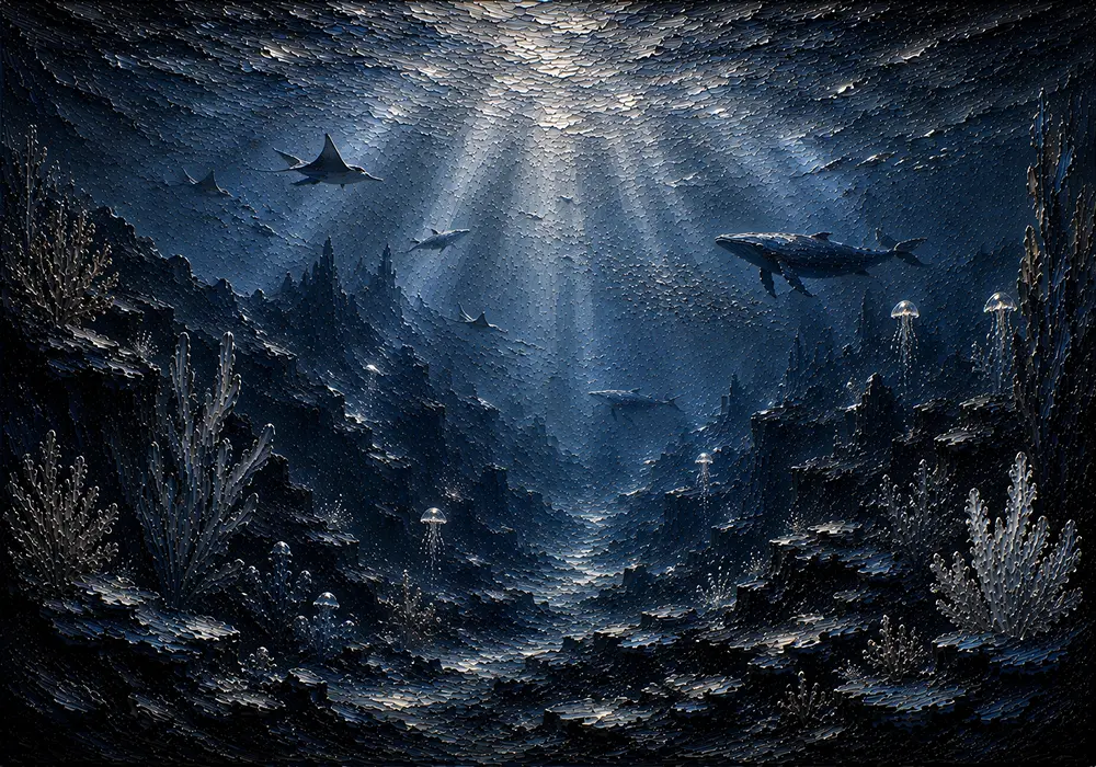 Expansive Deep Seabed Wall Art Canvas Print