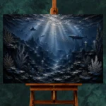Expansive Deep Seabed Wall Art Canvas Print - Image 2
