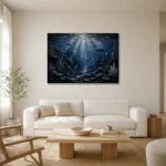 Expansive Deep Seabed Wall Art Canvas Print styled in a refined neutral interior