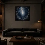 Circular Abyss Deep Sea Wall Art Canvas Print shown in a warm modern interior