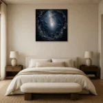 Circular Abyss Deep Sea Wall Art Canvas Print showcased in an elegant minimalist interior