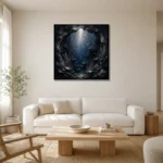 Mysterious Underwater Cavern Wall Art Canvas Print styled in a refined neutral interior