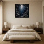 Mysterious Underwater Cavern Wall Art Canvas Print showcased in an elegant minimalist interior