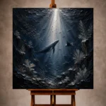 Silver Beam Deep Sea Wall Art Canvas Print