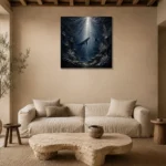 Silver Beam Deep Sea Wall Art Canvas Print presented in a sophisticated home setting