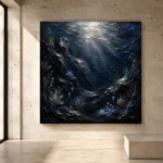 Abstract Deep Sea Shadows Wall Art Canvas Print - Image 3