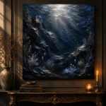 Abstract Deep Sea Shadows Wall Art Canvas Print - Image 4