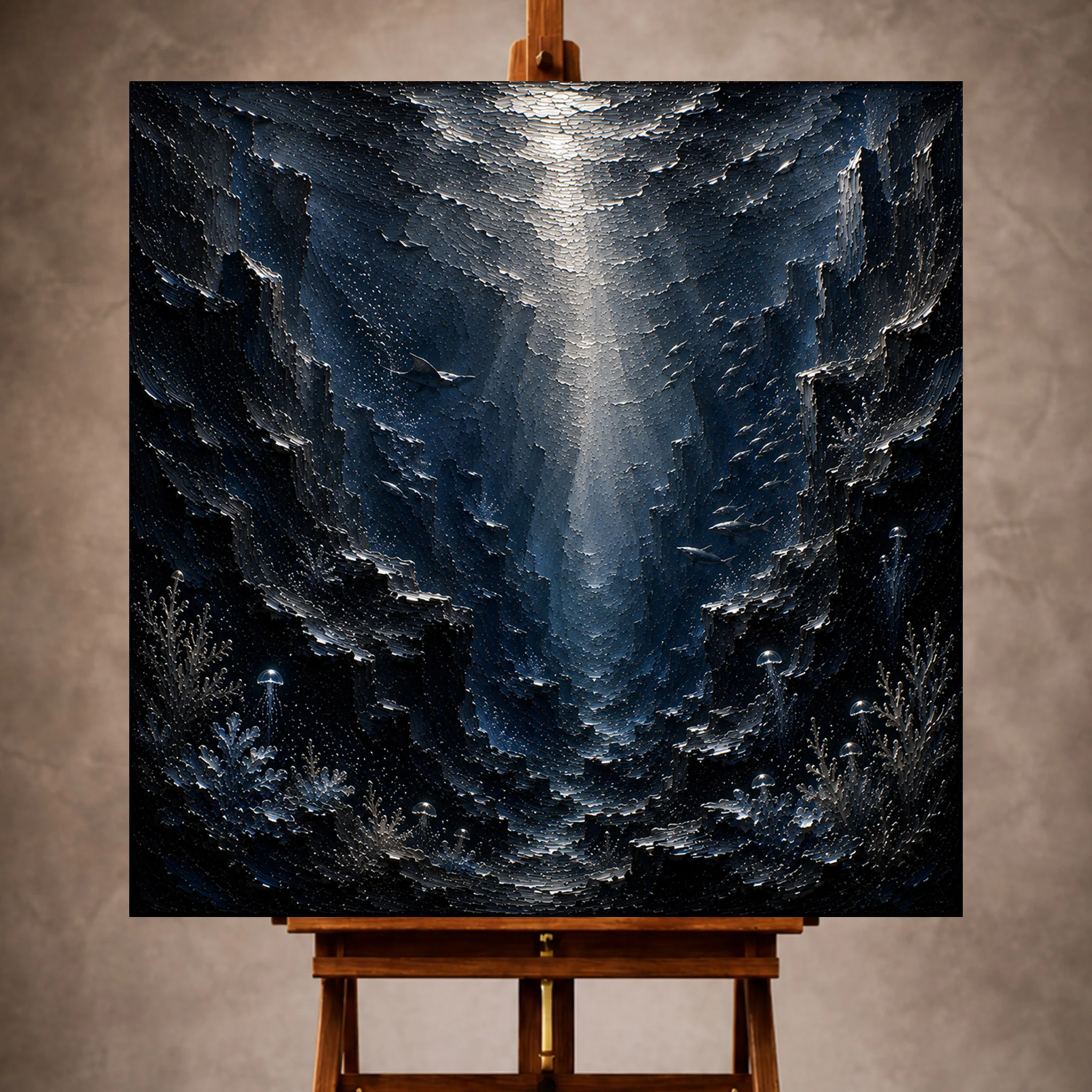 Premium Wall Art Kare Html Edition – UNWATR080 Image 1 Dramatic Underwater Trench Wall Art Canvas Print - Image 1