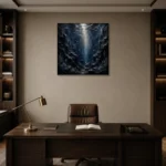 Dramatic Underwater Trench Wall Art Canvas Print displayed in a contemporary gallery-inspired room