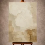 Ivory Wabi Sabi Wall Art print featuring textured plaster patterns and organic stone-inspired details for elegant interiors
