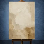 Ivory Textured Plaster Wabi Sabi Wall Art Canvas Print - Image 2