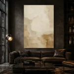 Ivory Textured Plaster Wabi Sabi Wall Art Canvas Print - Image 4