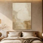 Ivory Textured Plaster Wabi Sabi Wall Art Canvas Print - Image 6