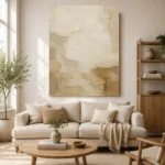 Ivory Textured Plaster Wabi Sabi Wall Art Canvas Print - Image 7