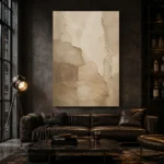 Beige Sculptural Plaster Wabi Sabi Wall Art Canvas Print - Image 4