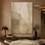 Beige Sculptural Plaster Wabi Sabi Wall Art Canvas Print - Image 5