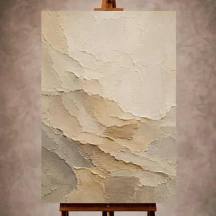 Desert Sand Wabi Sabi Wall Art print featuring cracked plaster textures and weathered stone-inspired surfaces for elegant interiors