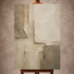 Charcoal Beige Wabi Sabi Wall Art print featuring layered plaster architecture and sculptural stone textures for elegant interiors